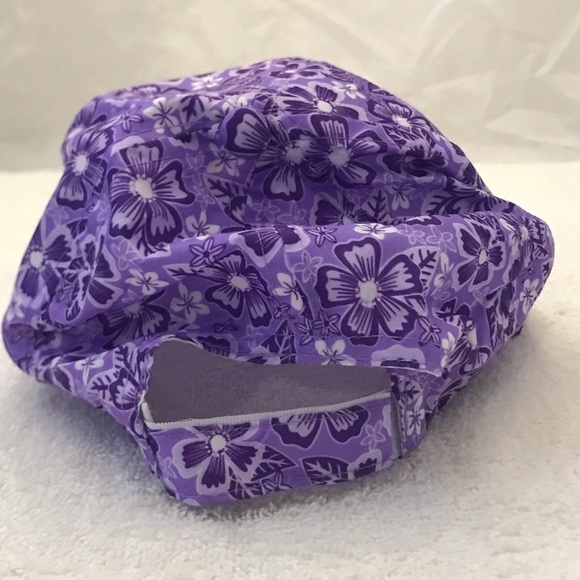 Girl's Adjustable Purple Floral Designer Hat - Picture 6 of 11